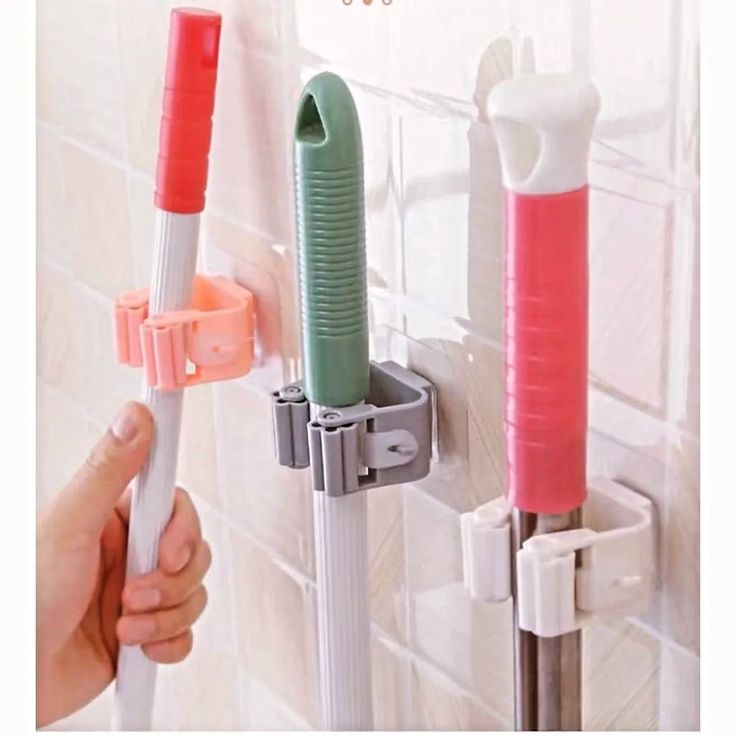 Neatly™ Wall-Mounted Broom & Mop Holder | Self-Adhesive Magic Hanger