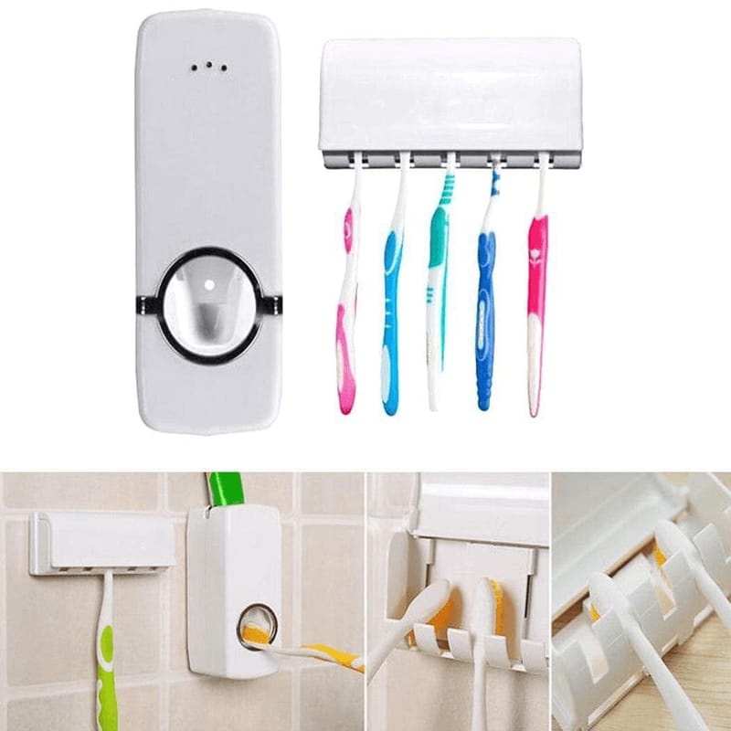 Neatly™ Automatic Toothpaste Dispenser | Wall-Mounted Toothbrush Holder & Bathroom Organizer