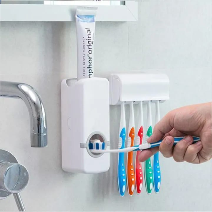 Neatly™ Automatic Toothpaste Dispenser | Wall-Mounted Toothbrush Holder & Bathroom Organizer