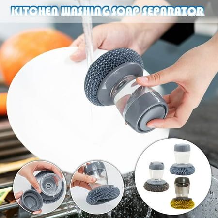 Neatly™ Soap Dispensing Palm Brush | Automatic Liquid Dish Scrubber with PET Bristles