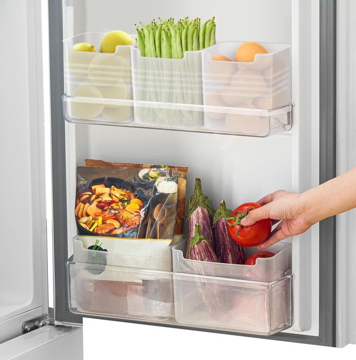 Neatly™ Mini Fridge Crate Organizers (Set of 4) | Refrigerator Side-Door Storage Boxes