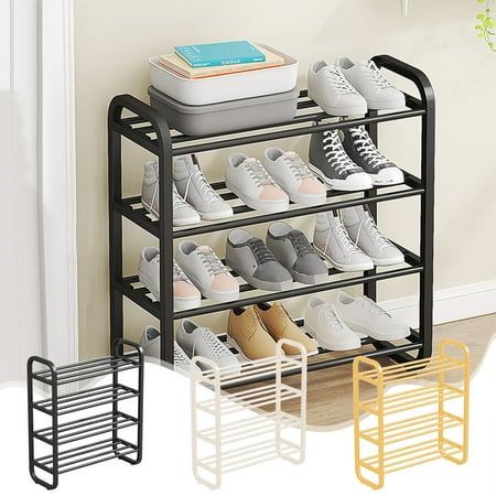 Neatly™ 4-Tier Space-Saving Shoe Rack | Portable & Dustproof Entryway Organizer