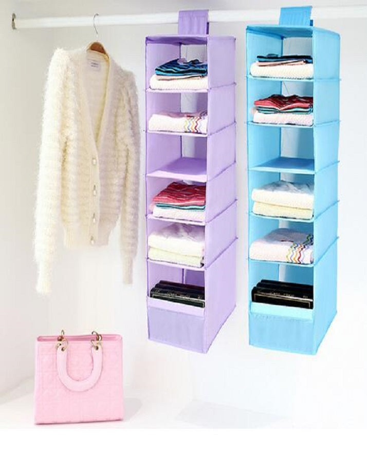 Neatly™ 5-Shelf Hanging Wardrobe Organizer | Foldable Closet Storage