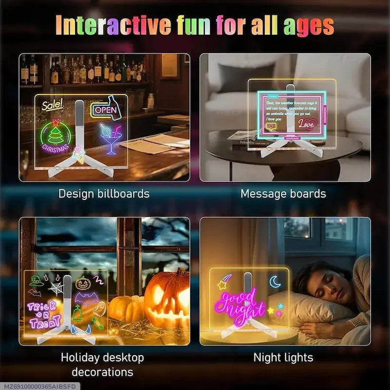 Neatly™ NeonGlow Acrylic LED Note Board
