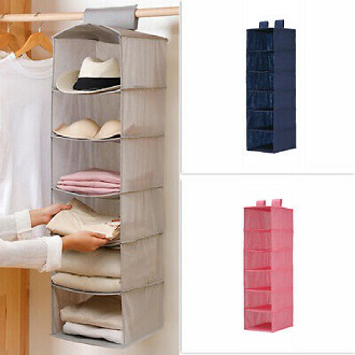 Neatly™ 5-Shelf Hanging Wardrobe Organizer | Foldable Closet Storage
