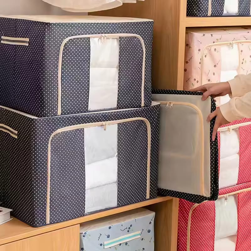 Neatly™ Premium Storage Vault - Large Metal Frame Organizer | Wardrobe Storage Box