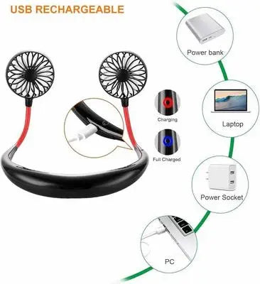 Neatly™ BreezeNeck Hands-Free Rechargeable Dual Fan