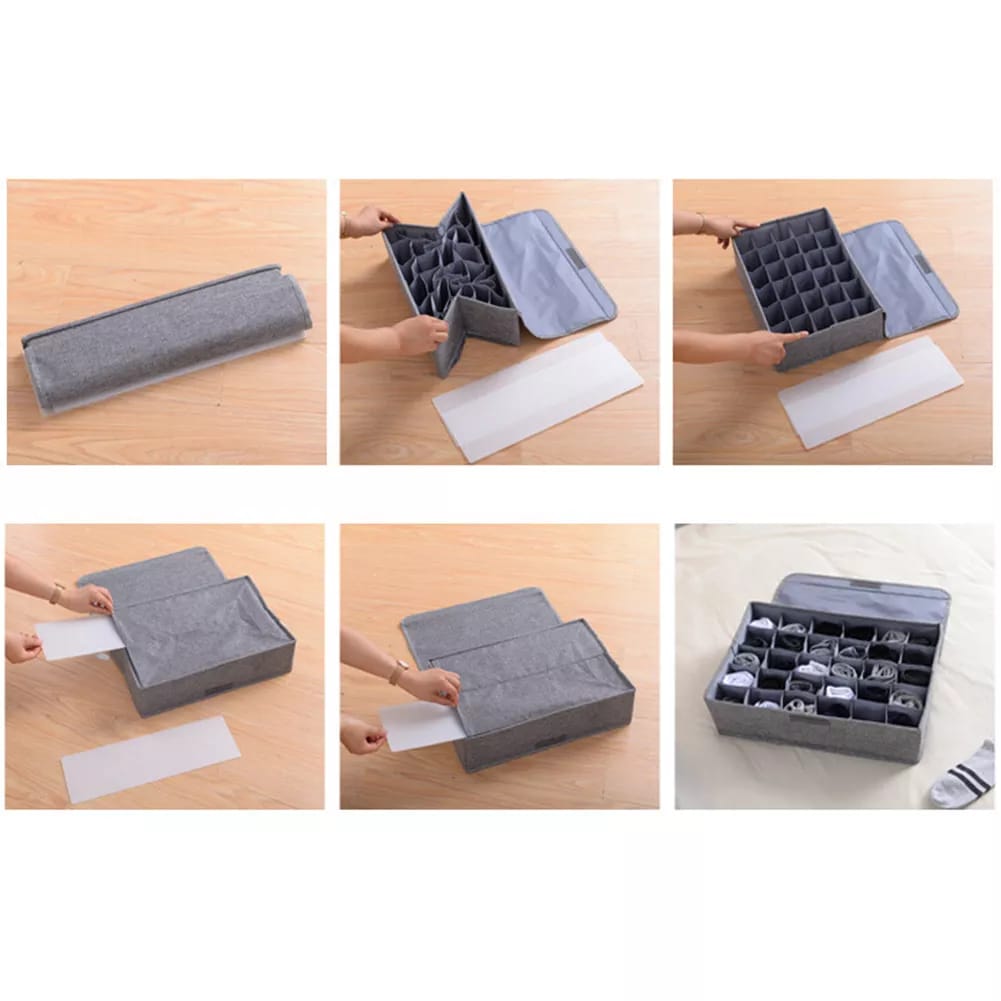 Neatly™ 24-Grid Drawer Organizer – Socks & Underwear Divider